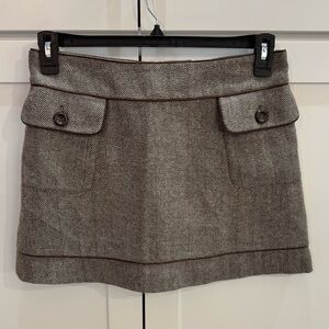 Tulle (Anthropologie) Wool blend Herringbone Mini Skirt Size Medium